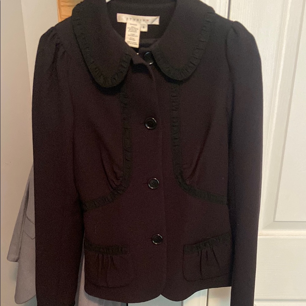 Studio M Deep Black Jacket with Black Accents